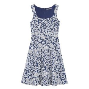 Brixon Ivy Stitch Fix stretch brocade navy dress